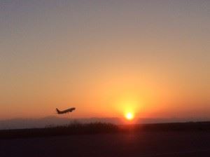 佐賀空港の夕日