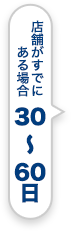 店舗がすでにある場合30〜60日