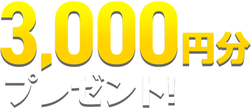 3,000円分プレゼント!